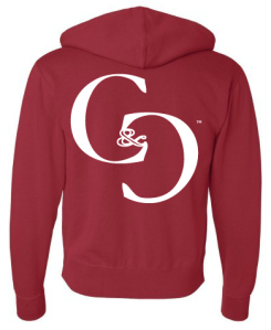 Caviar & Chitlins Kissing Zipper Hoodie Red Back View
